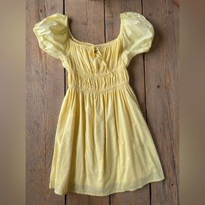 Faithfull the Brand Viola Mini Dress Plain Lemon Size Small